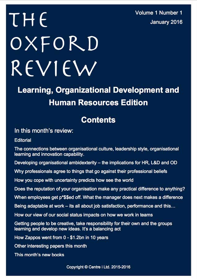 Oxford Review Vol 1 No 1 2016