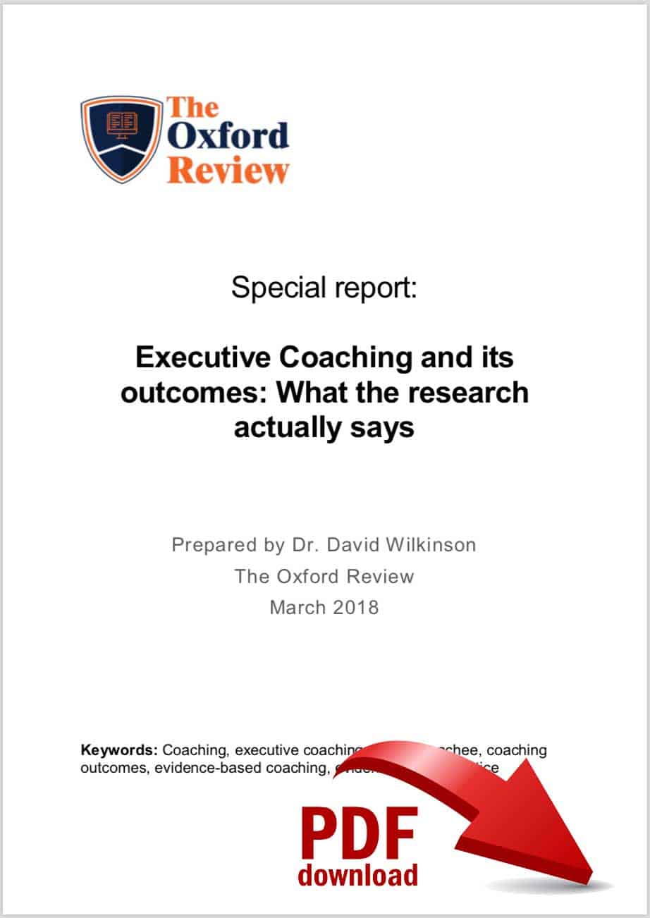 Executive coaching research briefing report